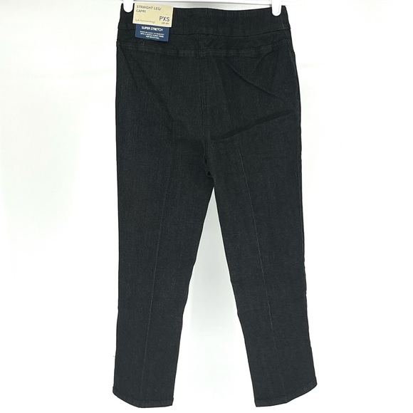 SOFT SURROUNDINGS NWT STRAIGHT LEG CAPRI PANTS BLACK DENIM SLIM SATION PETITE XS - Picture 2 of 10